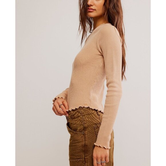 FREE PEOPLE We The Free Easy Does It Tee T-shirt Top/ Cuban Sand NEW! - Picture 3 of 9